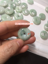 Load image into Gallery viewer, 18-23.5mm Type A 100% Natural  light green sunny green white Jadeite Jade Safety Guardian Button donuts Pendant group AA67
