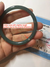 Load image into Gallery viewer, 56.5mm Certified Type A 100% Natural dark green/blue/gray Guatemala slim round cut Jadeite bangle PE51-7057
