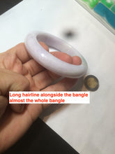 Load image into Gallery viewer, 54mm Certified 100% natural Type A olive green/white/purple/brown(FU LU SHOU) chubby jadeite jade bangle AX96-(5190)
