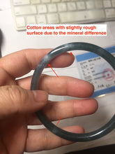 Load image into Gallery viewer, 60.7mm Certified Type A 100% Natural ice watery dark blue/green/purple/gray/black Guatemala slim round cut Jadeite bangle AZ149-2490
