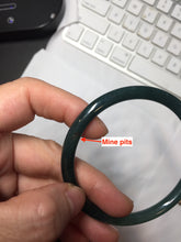 Load image into Gallery viewer, 56mm Type A 100% Natural dark green/blue/gray/black Guatemala slim round cut Jadeite bangle PJ120
