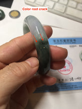 Load image into Gallery viewer, 54.6mm certified 100% natural oily dark green purple jadeite jade bangle pendnat set PA114-9119
