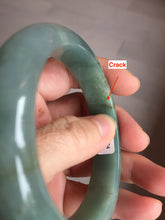 Load image into Gallery viewer, 56.8mm Certified 100% natural Type A oily dark green/ gray (老油青) jadeite jade bangle PB286-0548
