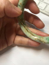 Load image into Gallery viewer, 58mm Certified Type A 100% Natural Sunny Green Brown with Green Floating Flowers Spring on Old Branches (春生旧枝) round cut Jadeite Jade Bangle PC210-6227
