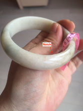 Load image into Gallery viewer, 55mm Certified 100% natural beige/green chubby jadeite jade bangle G70-0469
