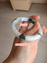 Load image into Gallery viewer, 53.8mm certified Type A 100% Natural light green/white jadeite jade bangle BK100-2343
