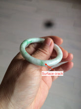 Load image into Gallery viewer, 35-38mm Type A 100% Natural sunny green/white Jadeite Jade kids bangle /scarf button group BF100
