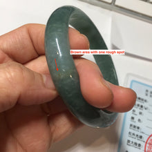 Load image into Gallery viewer, 61.5mm Certified Type A 100% Natural Light Green/Blue/Gray With Flying Snow Guatemala Jadeite Bangle PH263-1244
