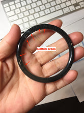 Load image into Gallery viewer, 57mm Type A 100% Natural half black(乌鸡) half icy blue (蓝水) Guatemala Slim Round Cut Jadeite Bangle PJ132-1375
