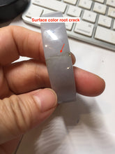 Load image into Gallery viewer, 52.4mm Certified 100% natural Type A half dark green gray black(油青) half light purple Breeze of Provence series((普罗旺斯的风)) square jadeite jade bangle AZ177-0508
