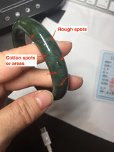 Load image into Gallery viewer, 55.5mm certified 100% natural Type A oily dark green gray black(老油青)  jadeite jade bangle PH231-0057
