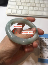 Load image into Gallery viewer, 57.5mm certified type A 100% Natural icy watery light green/purple/white chubby Jadeite jade bangle PF77-1315
