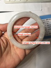 Load image into Gallery viewer, 56mm Certified Type A 100% Natural light purple white round cut Jadeite bangle BS128-4024

