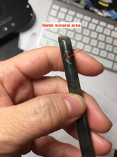 Load image into Gallery viewer, 20cm 100% Natural black dark green ink painting(水墨画) Xiu Jade (Serpentine) Hairpin AW62
