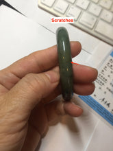 Load image into Gallery viewer, 51.5mm certified Type A 100% Natural dark green black oval Jadeite Jade bangle PB199-3352
