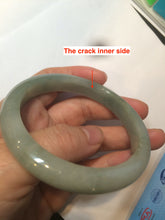 Load image into Gallery viewer, 57.4mm 100% natural Type A icy oily dark green/gray jadeite jade bangle AX59-0336
