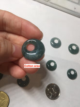 Load image into Gallery viewer, 100% natural Type A dark green blue gray Guatemala jadeite safety Guardian ring pendant PD12
