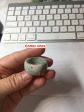 Load image into Gallery viewer, Size 11 100% natural type A oily dark green  broad jadeite jade band ring thumb ring PC246-7
