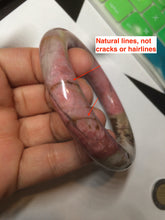 Load image into Gallery viewer, sold! Please don’t order. Thanks 53.4mm 100% natural chubby pink rose stone (Rhodonite) round cut bangle CB65
