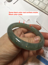 Load image into Gallery viewer, 卖了 57.3mm certified type A 100% Natural icy watery dark green/gray/black Jadeite jade bangle PF36-5471
