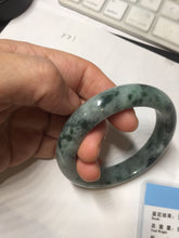 Load image into Gallery viewer, 52.5mm certified Type A 100% Natural dark green/black Jadeite Jade bangle PD135-6275
