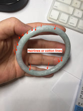 Load image into Gallery viewer, 62.4mm certified Type A 100% Natural white gray light purple round cut Jadeite Jade bangle PE93-3233
