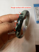 Load image into Gallery viewer, 58.6mm certified 100% natural type A certified dark green/purple/white jadeite jade bangle PH210-6233
