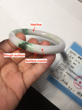 Load image into Gallery viewer, 54mm Certified Type A 100% Natural light green purple(春带彩) round cut jadeite Jade bangle AA84-4939
