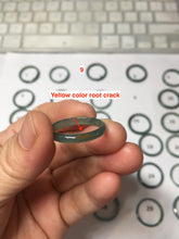 Load image into Gallery viewer, 18.8mm size 8 3/4 100% natural type A icy watery green/blue Guatemala jadeite jade band ring group PE27
