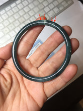 Load image into Gallery viewer, 59mm Certified Type A 100% Natural dark green/blue/gray with Guatemala slim round cut Jadeite bangle PH5-2328
