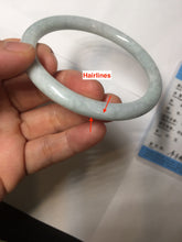 Load image into Gallery viewer, 62mm certified Type A 100% Natural white gray light purple green round cut Jadeite Jade bangle PE92-3225
