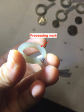 Load image into Gallery viewer, Size 6 -9 1/2 100% natural type A icy watery light yellow gray black white (灰冰) jadeite jade band ring PC228

