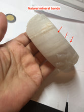 Load image into Gallery viewer, 62mm 100% natural white light Pink carved flowers Quartzite (Shetaicui jade) bangle XY114
