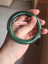 Load image into Gallery viewer, 55mm Certified 100% Natural Deep Pine Green/Black "Serene Ember Forest" Nephrite (red-skin nephrite 红皮碧玉)  Bangle HT168-16-3854
