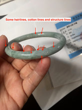 Load image into Gallery viewer, 60mm Certified Type A 100% Natural green round cut jadeite Jade bangle PJ40-0277
