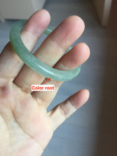 Load image into Gallery viewer, 47mm certified 100% natural type A icy watery oily dark green/gray(老油青) square style jadeite bangle PD27-5818
