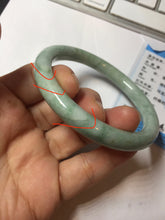 Load image into Gallery viewer, 58.5mm certified Type A 100% Natural light green round cut Jadeite Jade bangle PB264-3255
