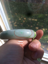 Load image into Gallery viewer, 50mm 100% natural Type A sunny green/purple oval  jadeite jade bangle E51-1084
