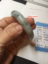 Load image into Gallery viewer, 54.9mm Certificated light green/purple with green floating flowers  jadeite jade bangle S84-7072
