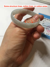 Load image into Gallery viewer, 51.5mm certified Type A 100% Natural icy light green clear white thin style Jadeite jade bangle PH45-9639
