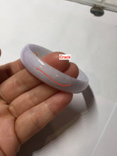 Load image into Gallery viewer, 52.1mm Certified 100% Natural icy white/gray slim round cut nephrite jade bangle PF54-0425
