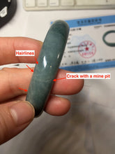 Load image into Gallery viewer, 61mm Certified Type A 100% Natural dark green/blue/gray/black Guatemala Jadeite bangle AZ144-6426
