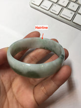 Load image into Gallery viewer, 51mm Certified type A 100% Natural green white half mountain half water (半山半水) thin Jadeite Jade bangle PB272-1040
