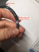Load image into Gallery viewer, 56.2mm Certified Type A 100% Natural icy watery dark green/blue/gray Guatemala slim round cut Jadeite bangle PD53-5518
