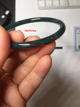 Load image into Gallery viewer, 60mm Certified Type A 100% Natural dark green/blue/gray with Guatemala slim round cut Jadeite bangle PH26-2336
