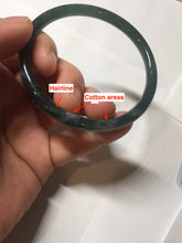 Load image into Gallery viewer, 56.2mm Certified Type A 100% Natural icy watery dark green/blue/gray Guatemala slim round cut Jadeite bangle PD62-3386
