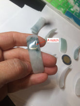 Load image into Gallery viewer, 100% natural type A icy watery light green white jadeite jade rectangle bead/craft supplies BG9
