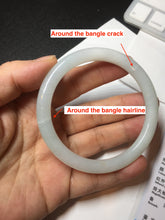 Load image into Gallery viewer, Shopify only 5385mm Certified 100% natural Type A light green white jadeite jade bangle AX135-0224 add on item

