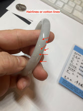 Load image into Gallery viewer, 56.5mm Certified Type A 100% Natural light green/purple/white round cut Jadeite bangle PD105-4910
