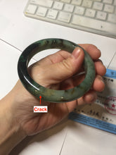 Load image into Gallery viewer, 58.7mm Certified 100% natural Type A dark green/sunny green/black/red/brown jadeite bangle PD81-9784
